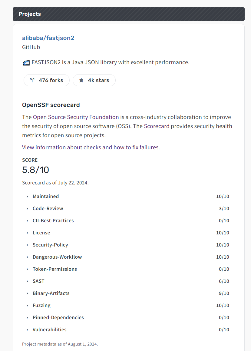 deps fastjson results 